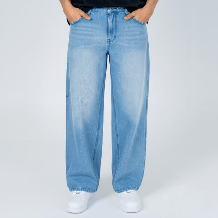 Kami - Pantalón en denim baggy japonés