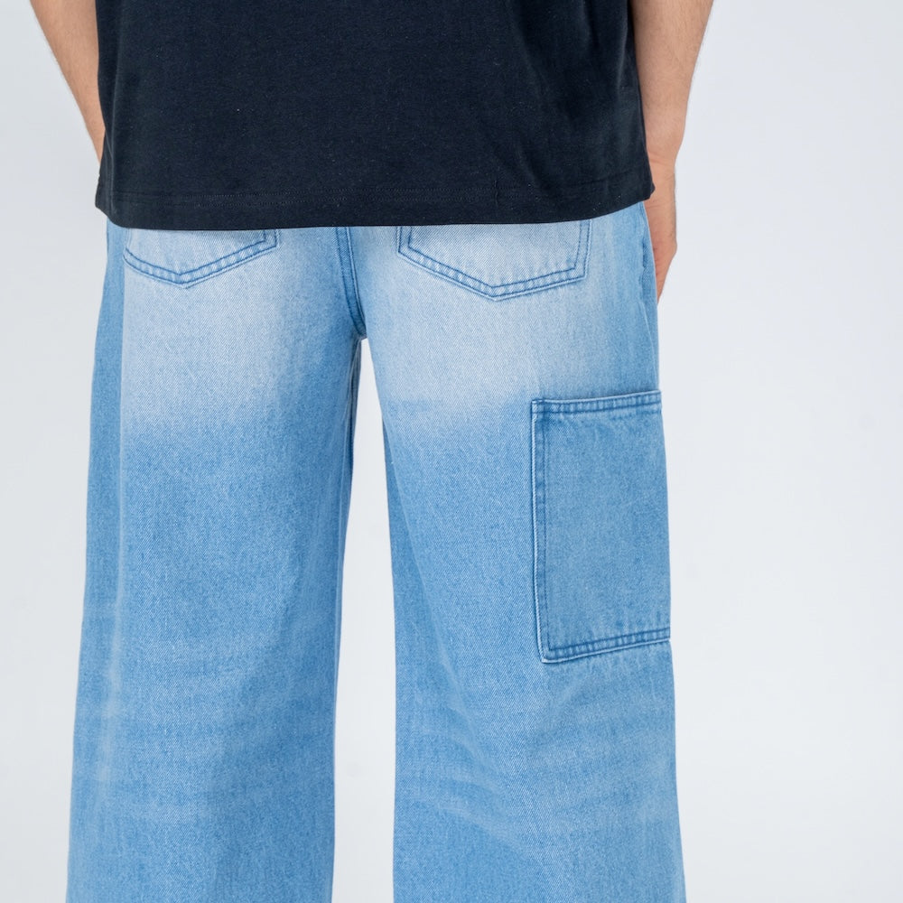 Kami - Pantalón en denim baggy japonés