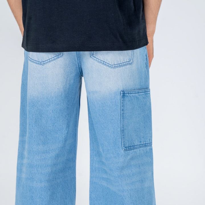 Kami - Pantalón en denim baggy japonés