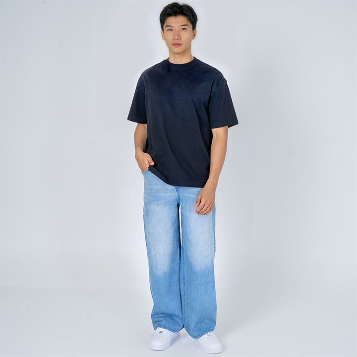 Kami - Pantalón en denim baggy japonés