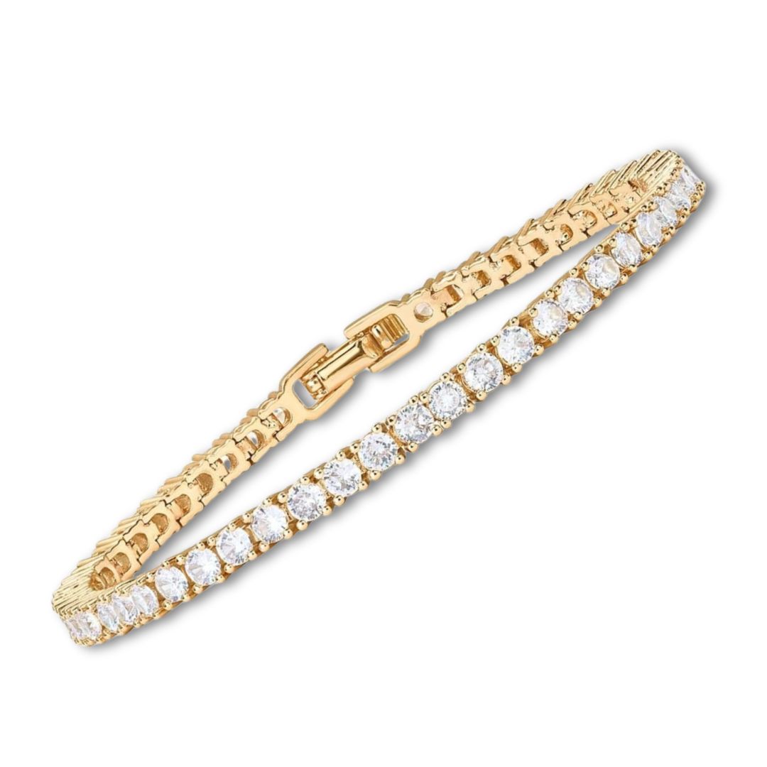Pulsera de tenis de oro con moissanita
