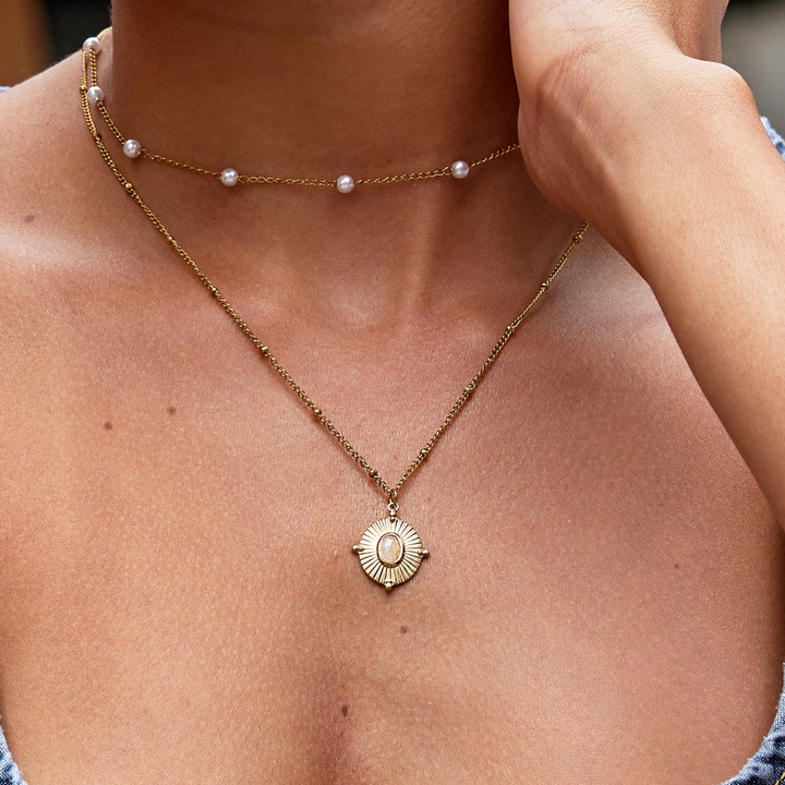 Collier Vintage Monique met Steen