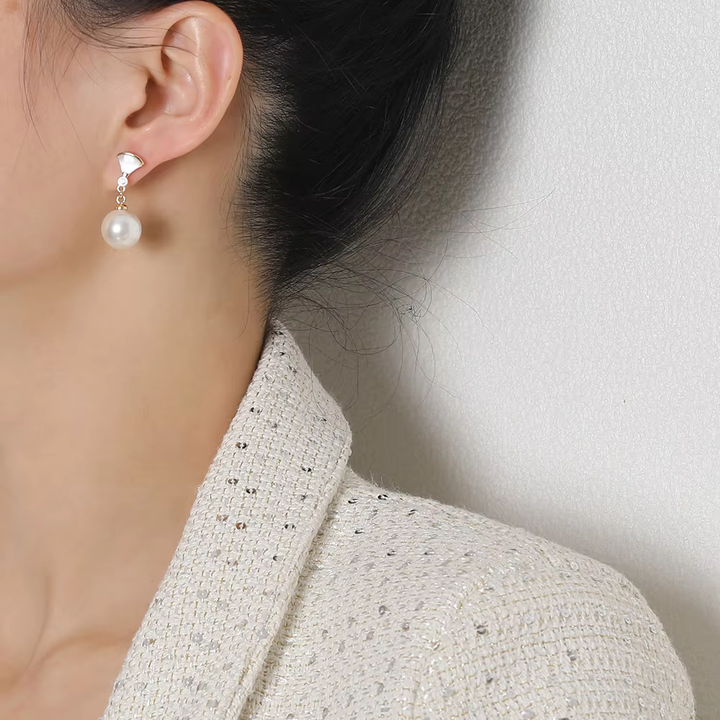 Pendientes de plata elegantes con perlas