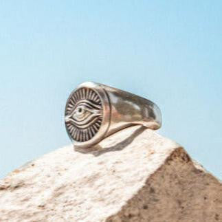 Anillo Sello Horus 925 Plata Esterlina hecho a mano
