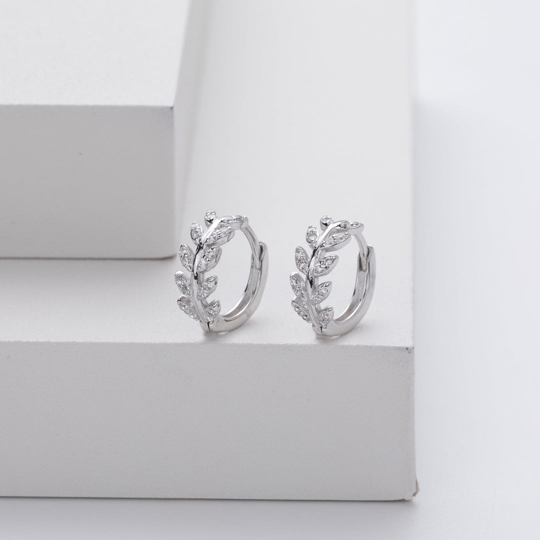 Pendientes de plata en forma de hoja