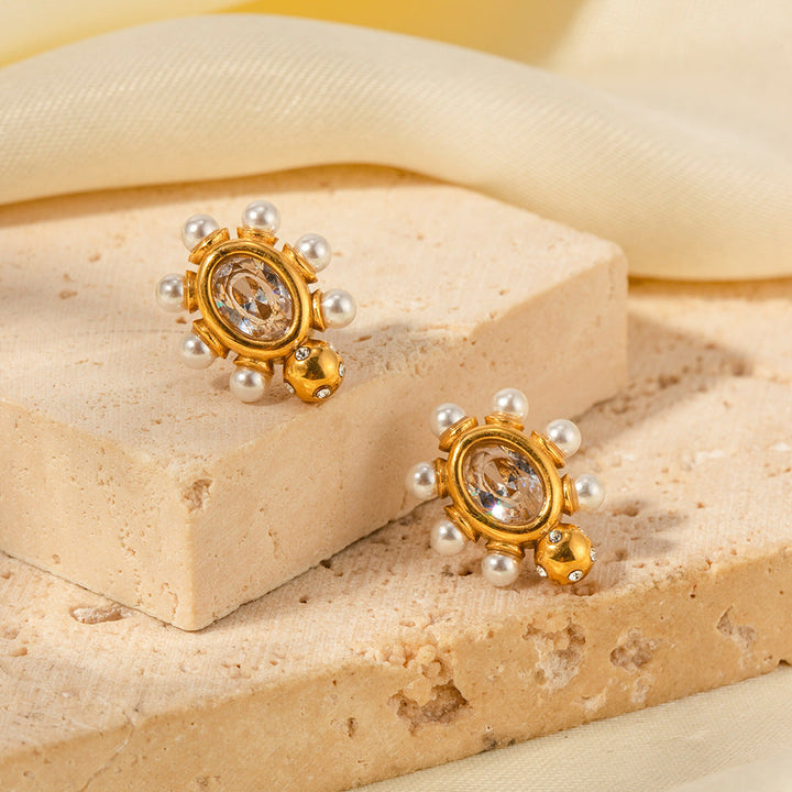 Pendientes de Oro Fino con Perla