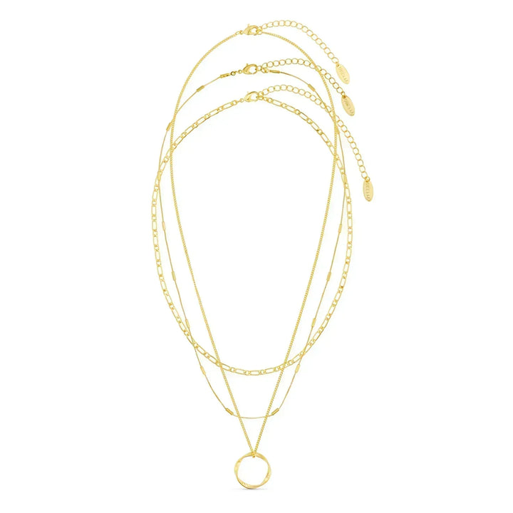 Collar abierto Hoepel con Tres Filas en Oro