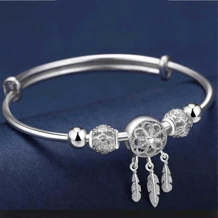 Pulsera Sensorial de Sueños Rígida en Plata