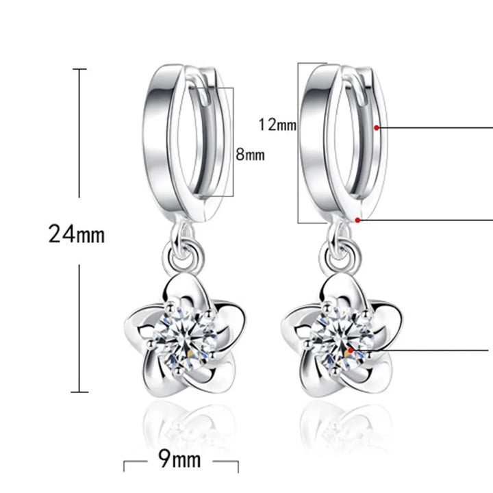 Pendientes de Plata con Zirconia Púrpura y Blanca