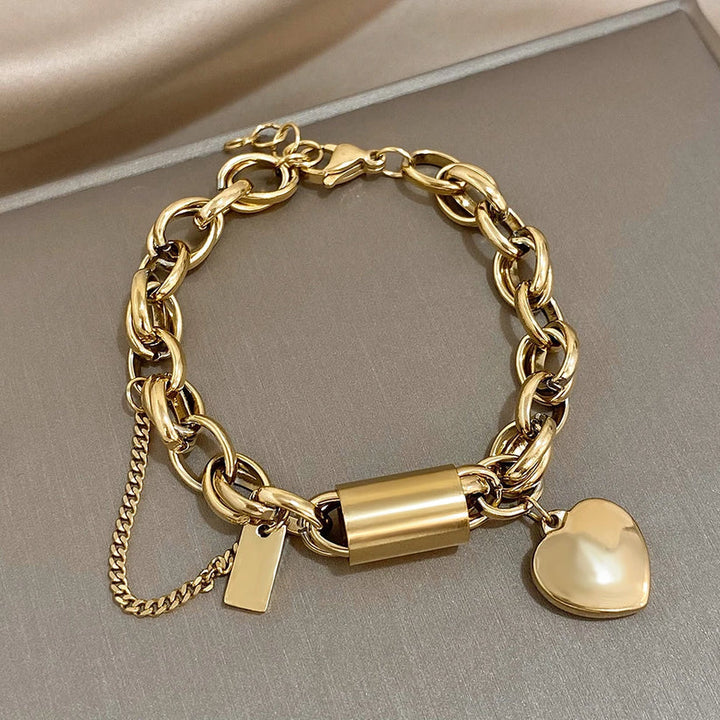 Pulsera Charme Corazón Dorado