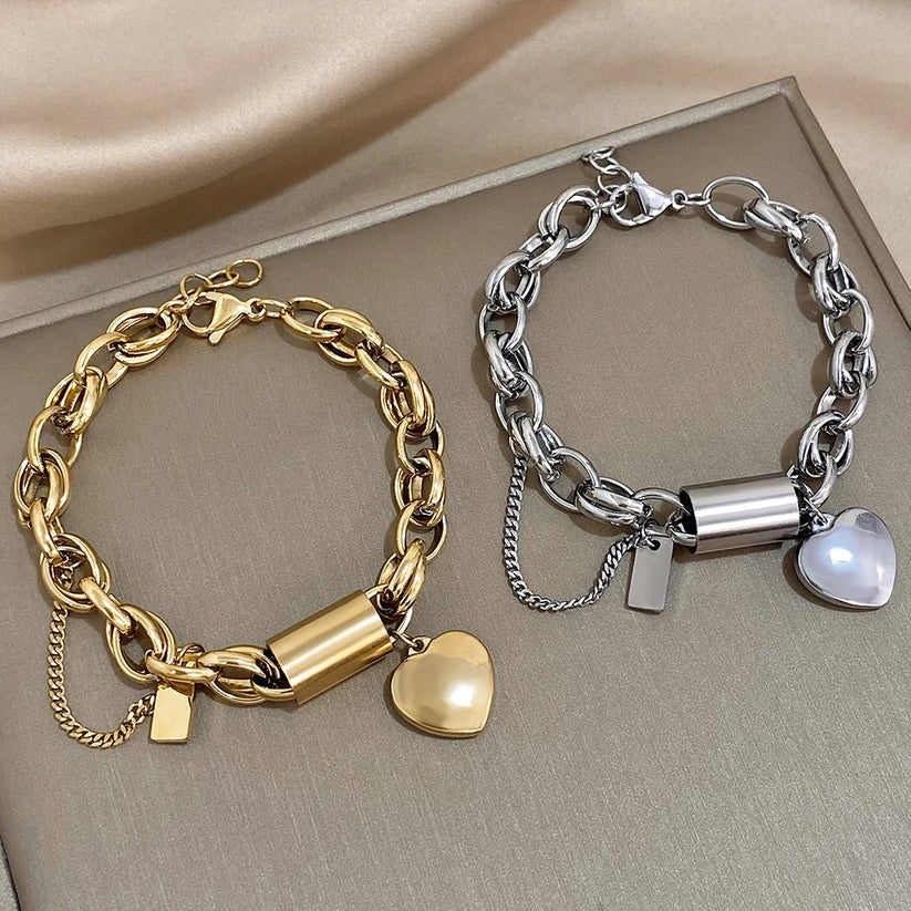Pulsera Charme Corazón Dorado