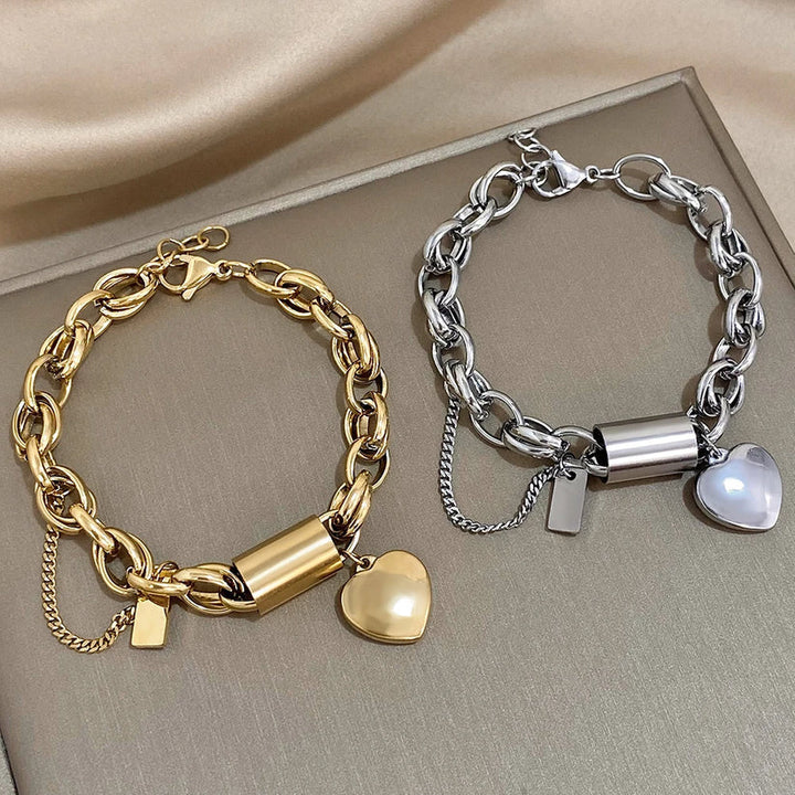 Pulsera Charme Corazón Dorado