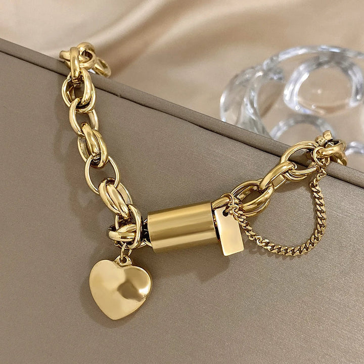 Pulsera Charme Corazón Dorado