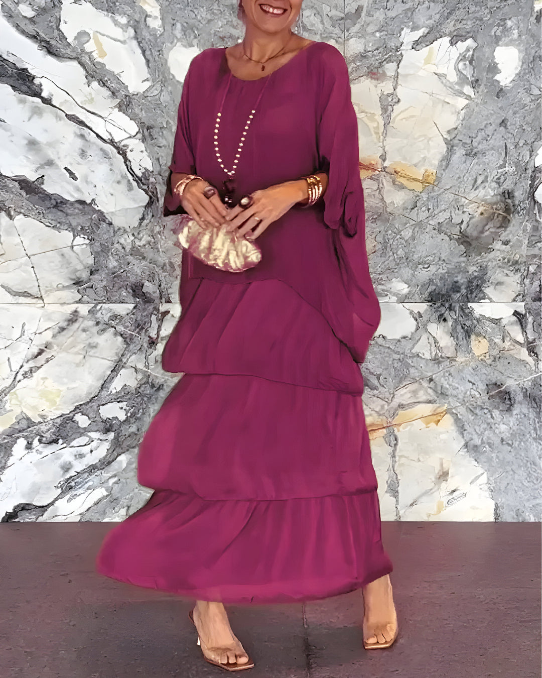 Monique™ | Vestido de Chiffon con Falda de Tul