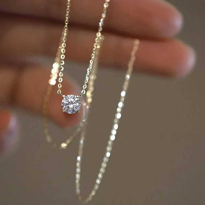 Collar Bañado en Oro con Zircón
