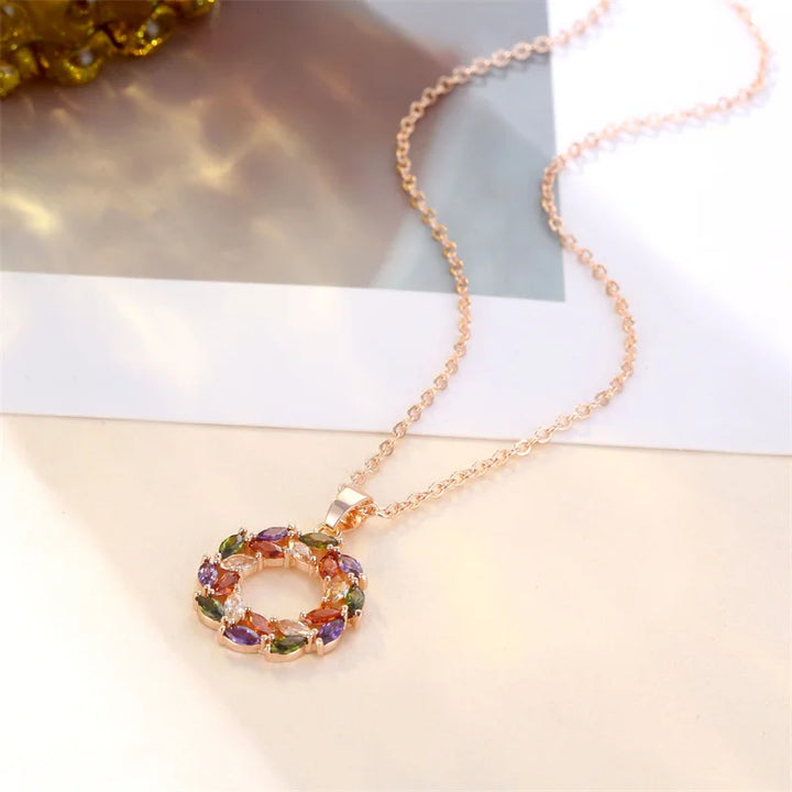 Collar con Colgante Arcoíris Brillante
