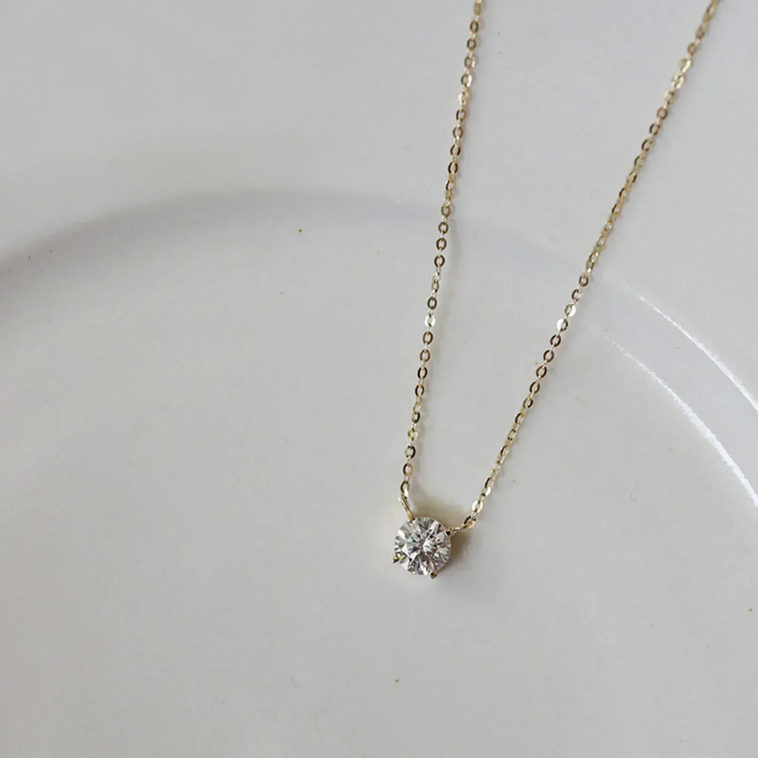 Collar Bañado en Oro con Zircón
