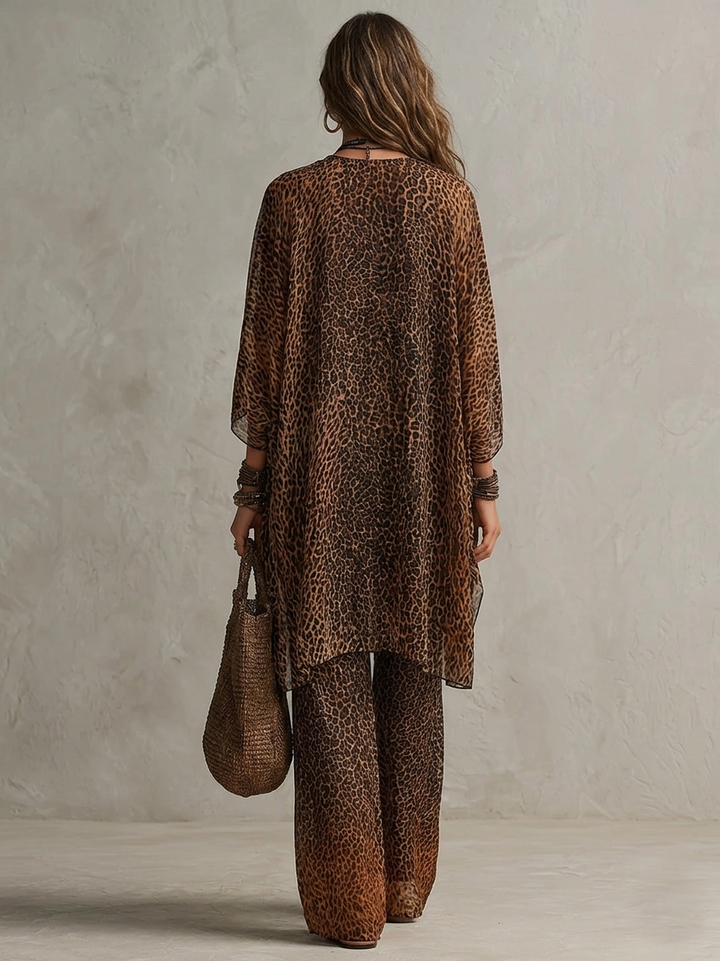 Conjunto Luxe 3 piezas Boho Leopardo