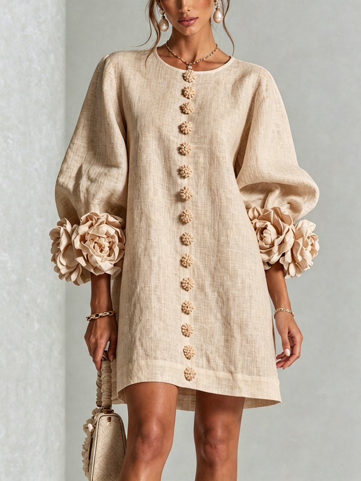 Lola | Vestido mini con estampado floral y cierre de botones