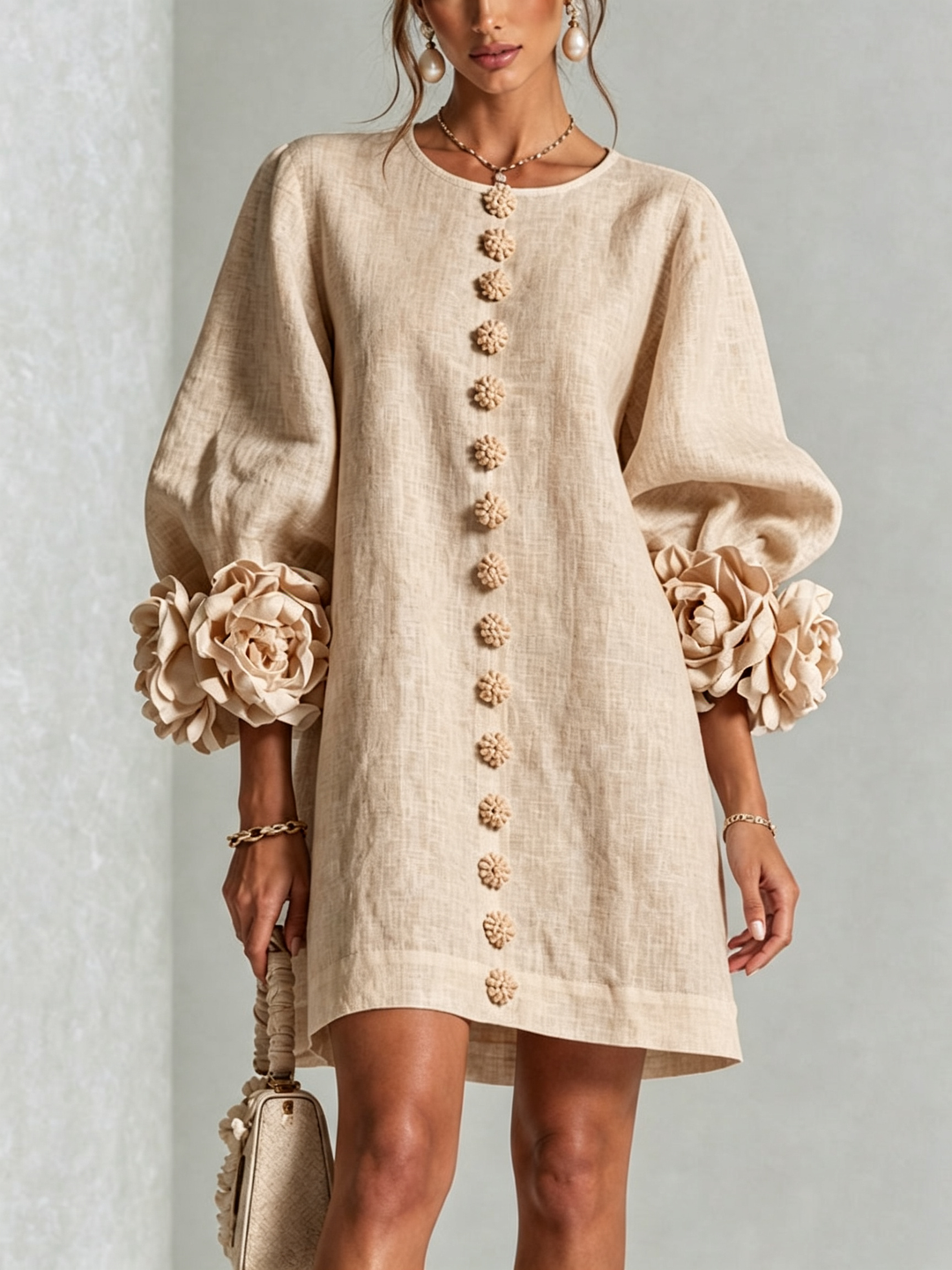Élodie | Vestido de botones con estampado de flores