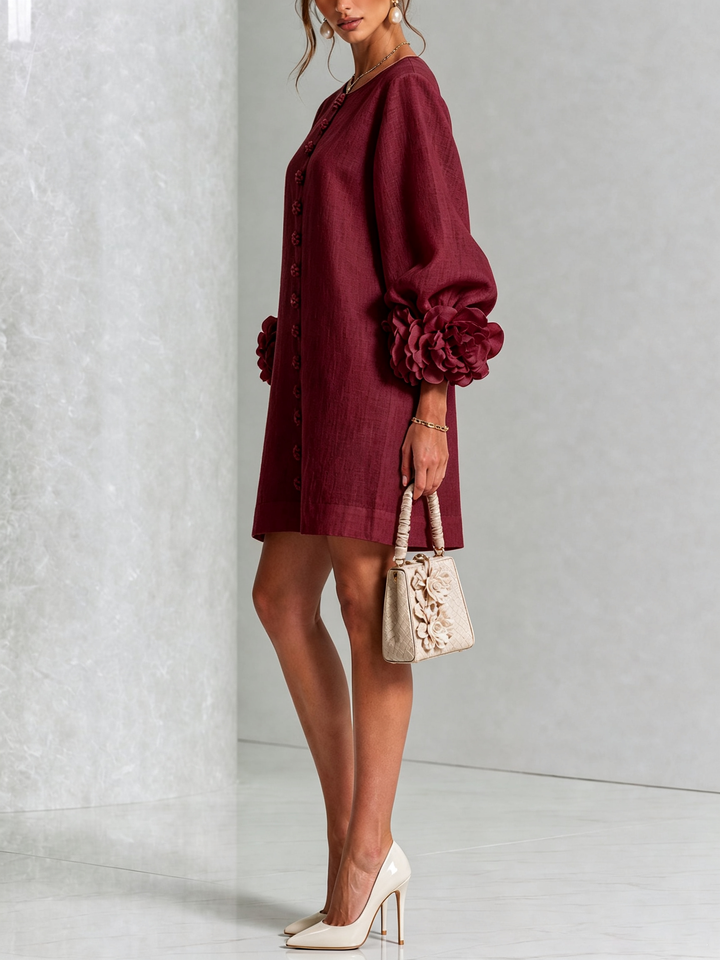 Lola | Vestido mini con estampado floral y cierre de botones