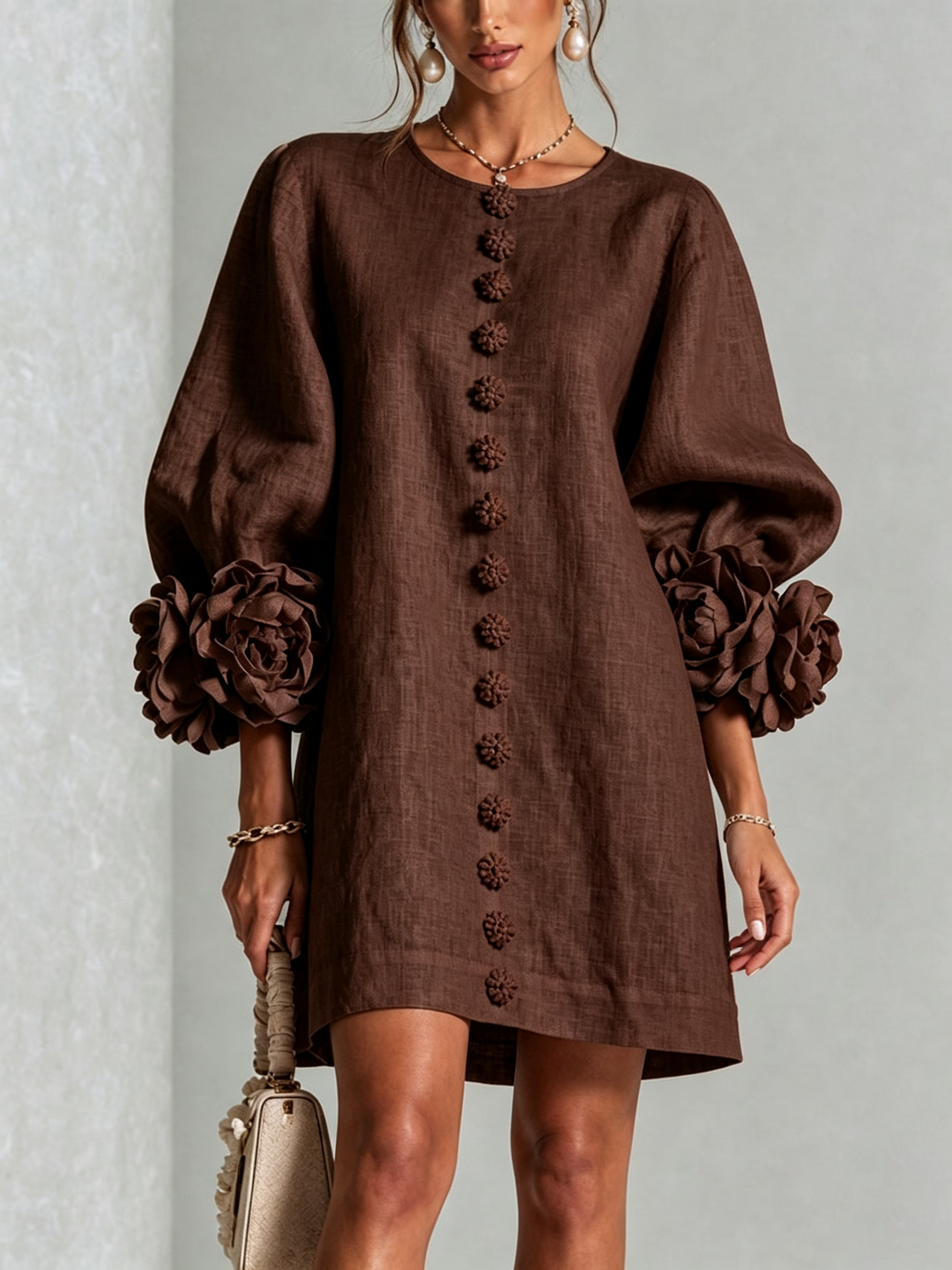 Élodie | Vestido de botones con estampado de flores