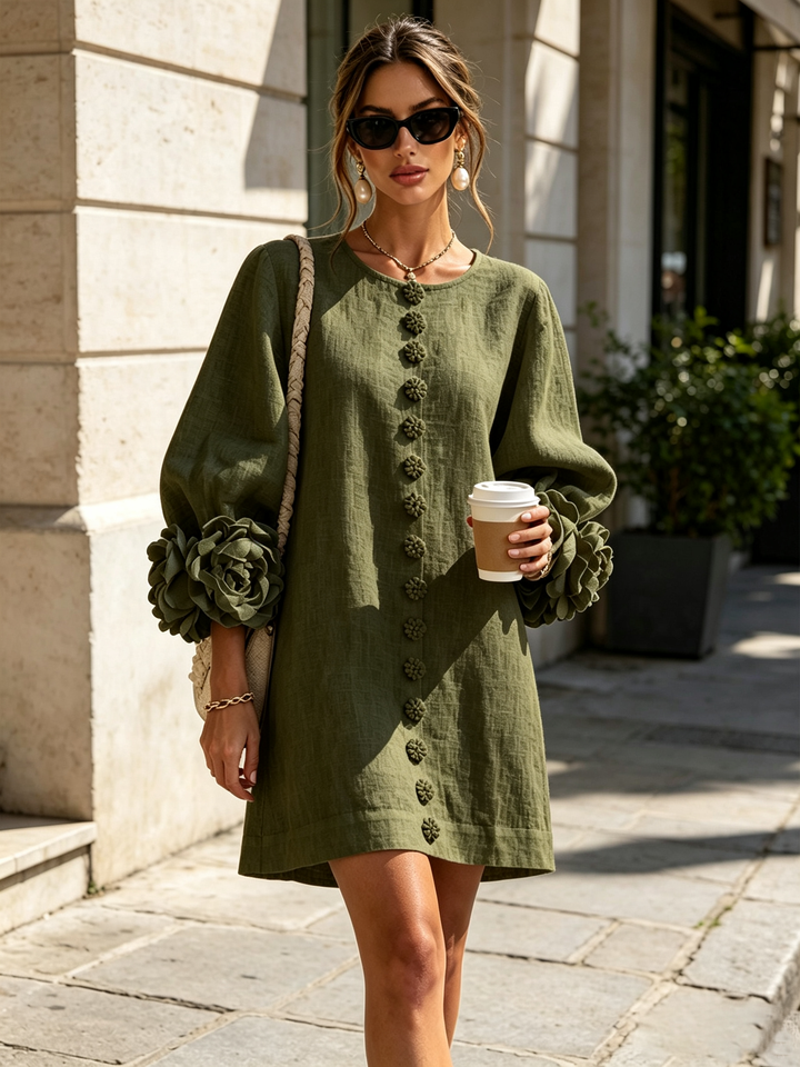 Élodie | Vestido de botones con estampado de flores