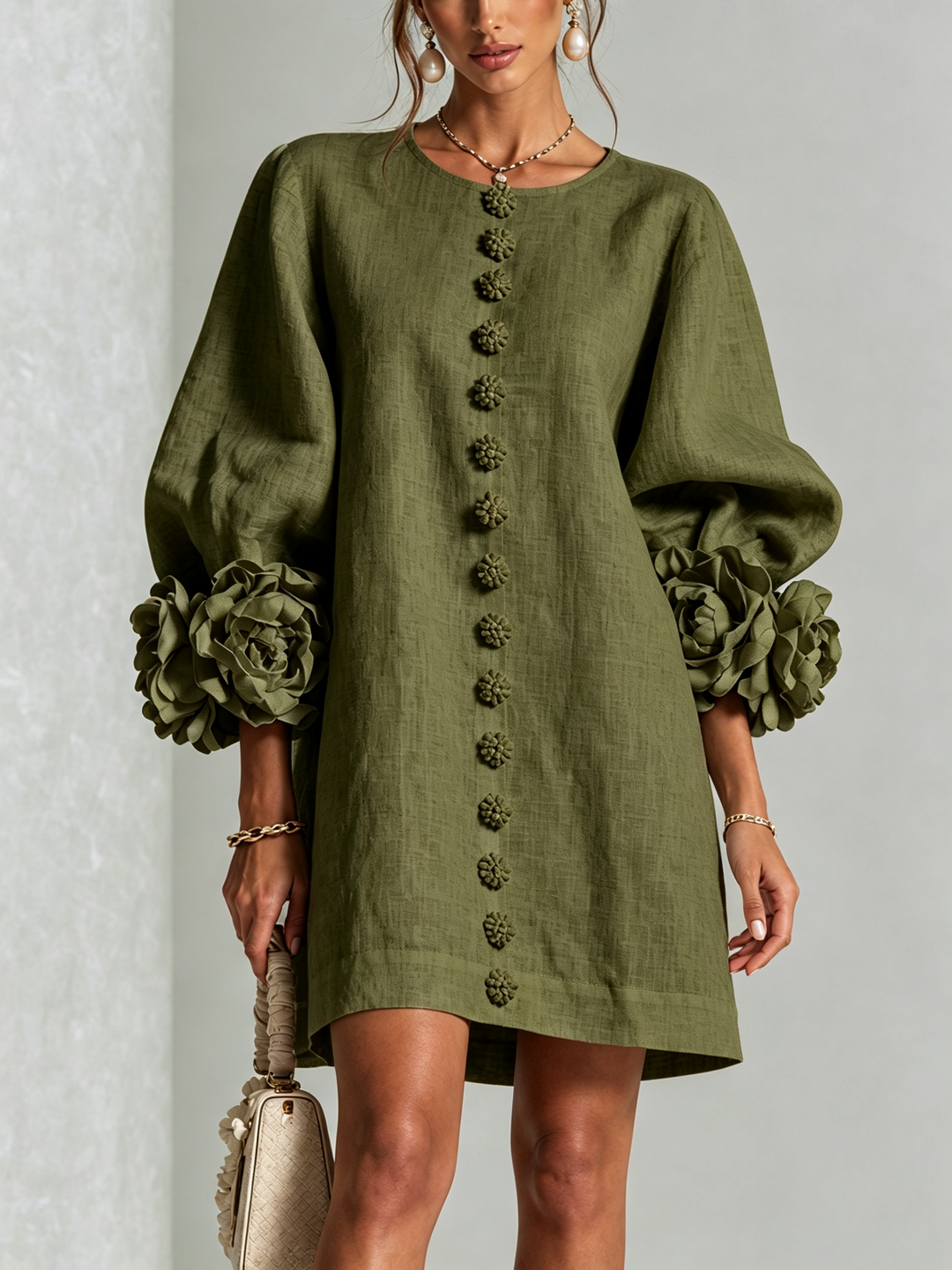 Lola | Vestido mini con estampado floral y cierre de botones