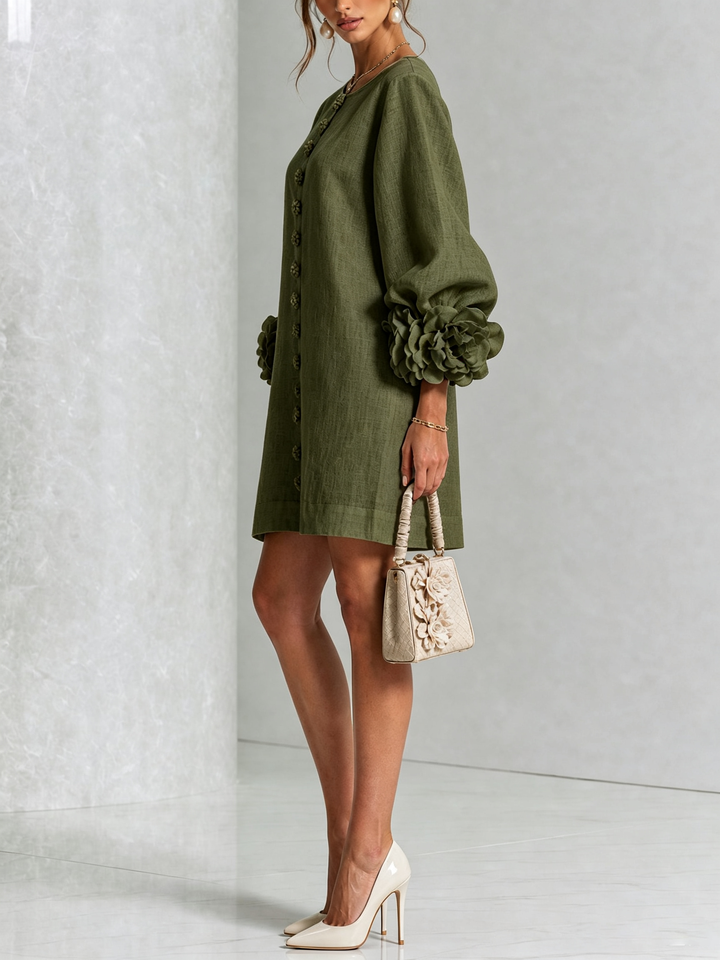 Lola | Vestido mini con estampado floral y cierre de botones