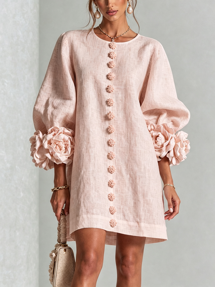 Lola | Vestido mini con estampado floral y cierre de botones
