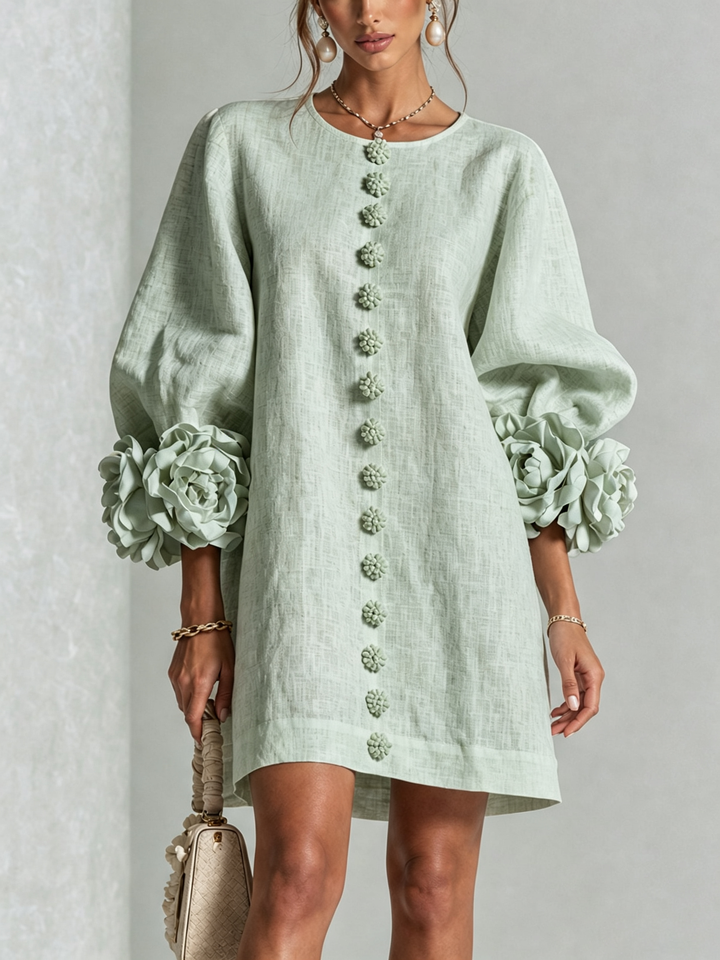 Lola | Vestido mini con estampado floral y cierre de botones