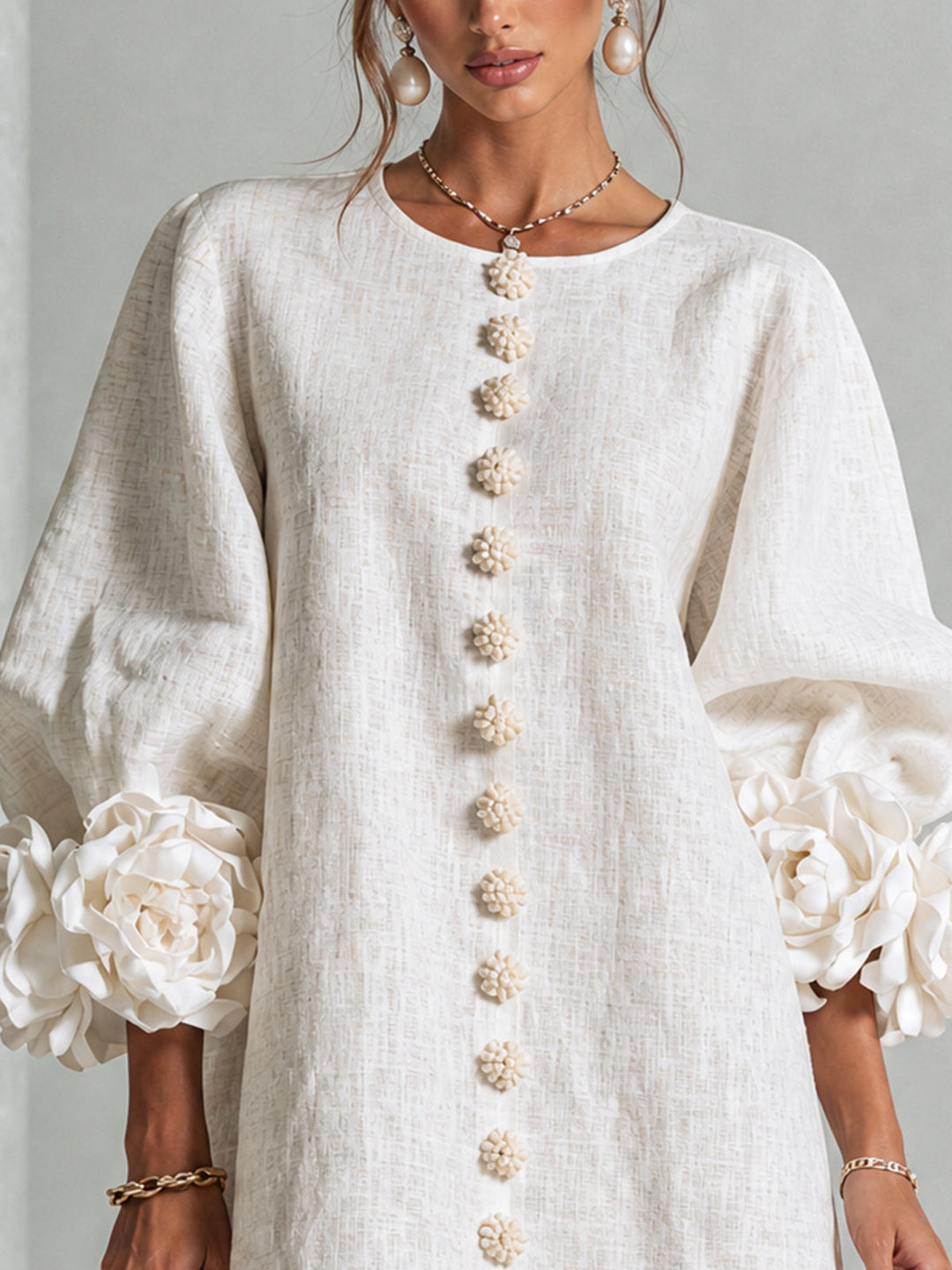 Lola | Vestido mini con estampado floral y cierre de botones