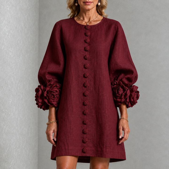 Lola | Vestido mini con estampado floral y cierre de botones