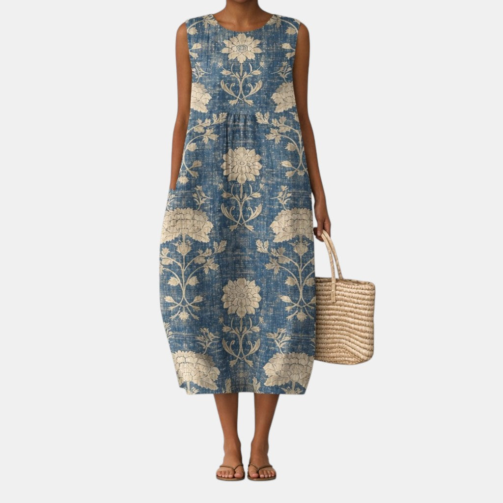 Vestido midi clásico Aurora con estampado floral