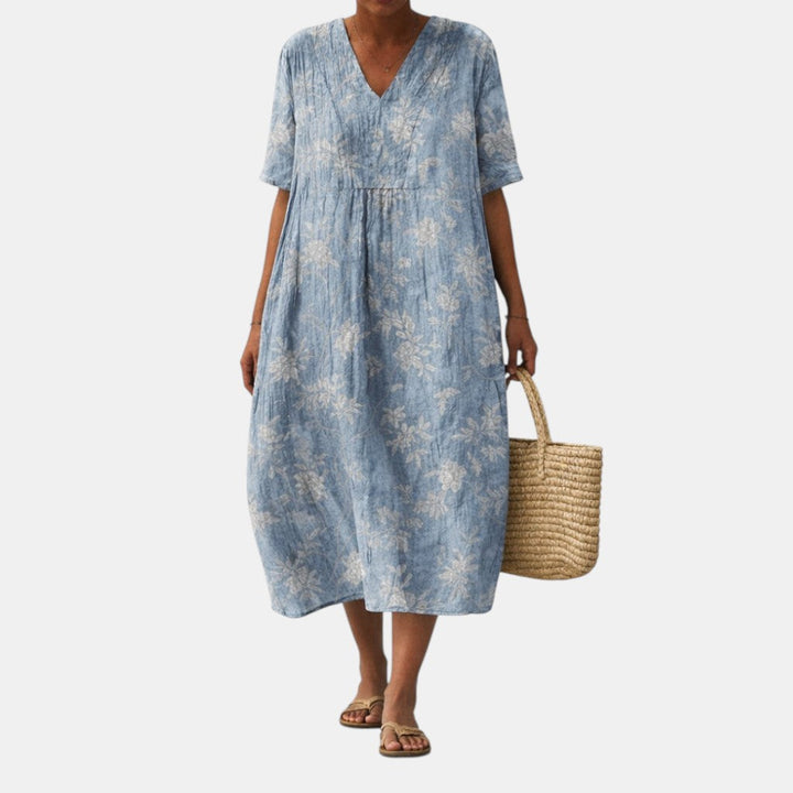 Vestido elegante Alma con estampado de laguna