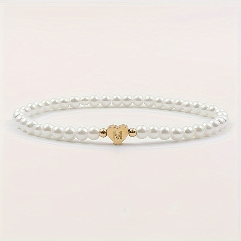 Pulsera Chic con Inicial en Forma de Corazón (A–Z)