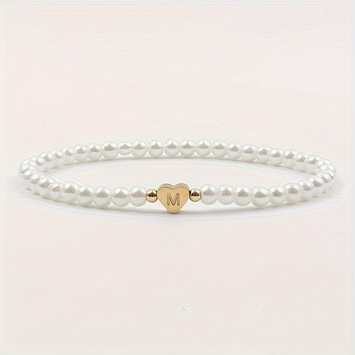 Pulsera Chic con Inicial en Forma de Corazón (A–Z)