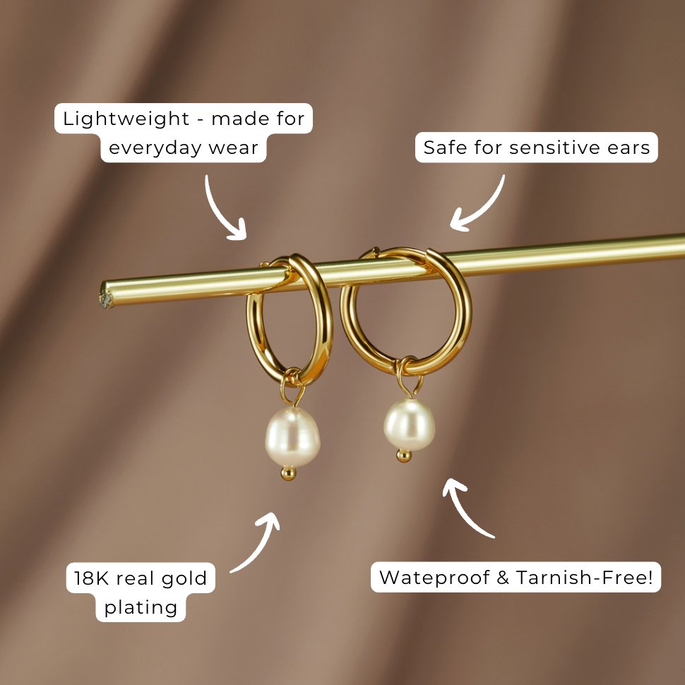 Los Pendientes de Aro Clásicos con Perlas