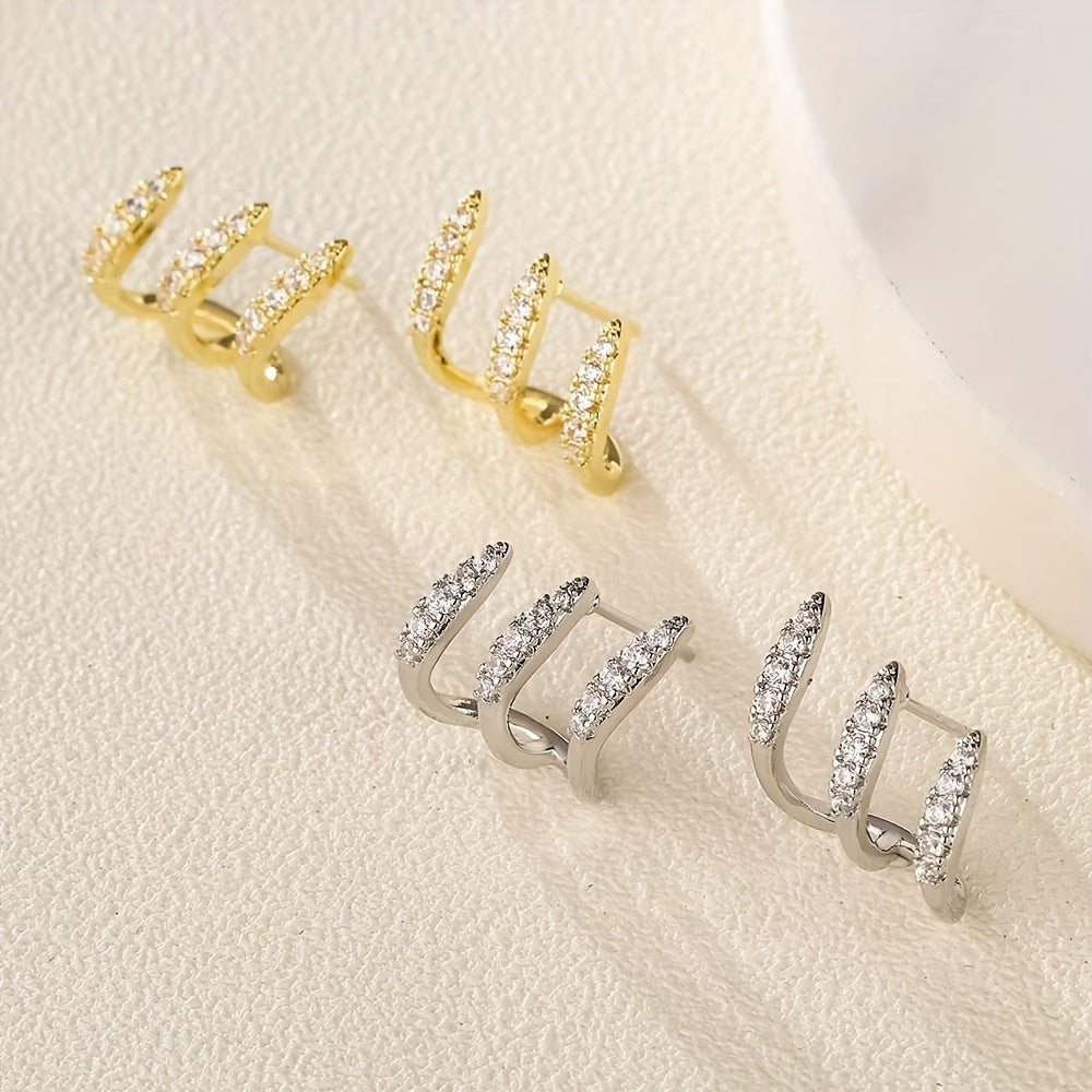 Pendientes elegantes de doble colgante