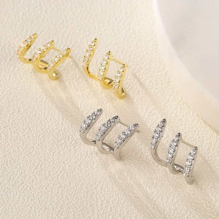 Pendientes elegantes de doble colgante