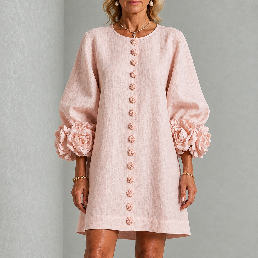 Lola | Vestido mini con estampado floral y cierre de botones