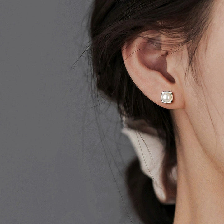 Pendientes colgantes de perlas de agua dulce elegantes