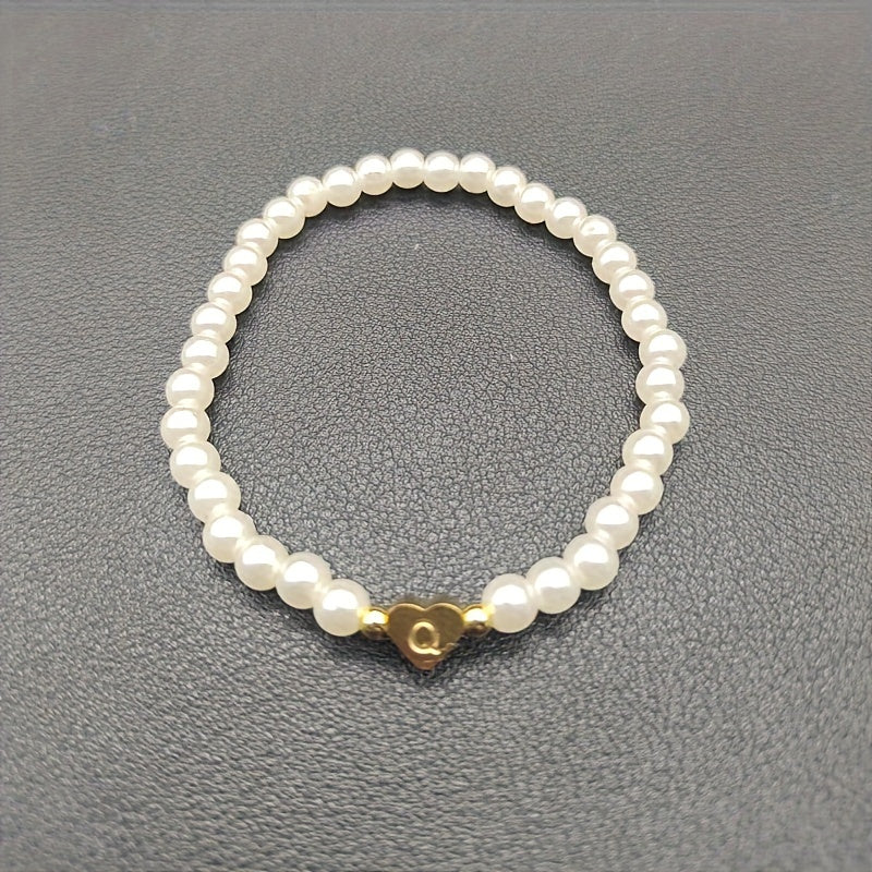 Pulsera Chic con Inicial en Forma de Corazón (A–Z)