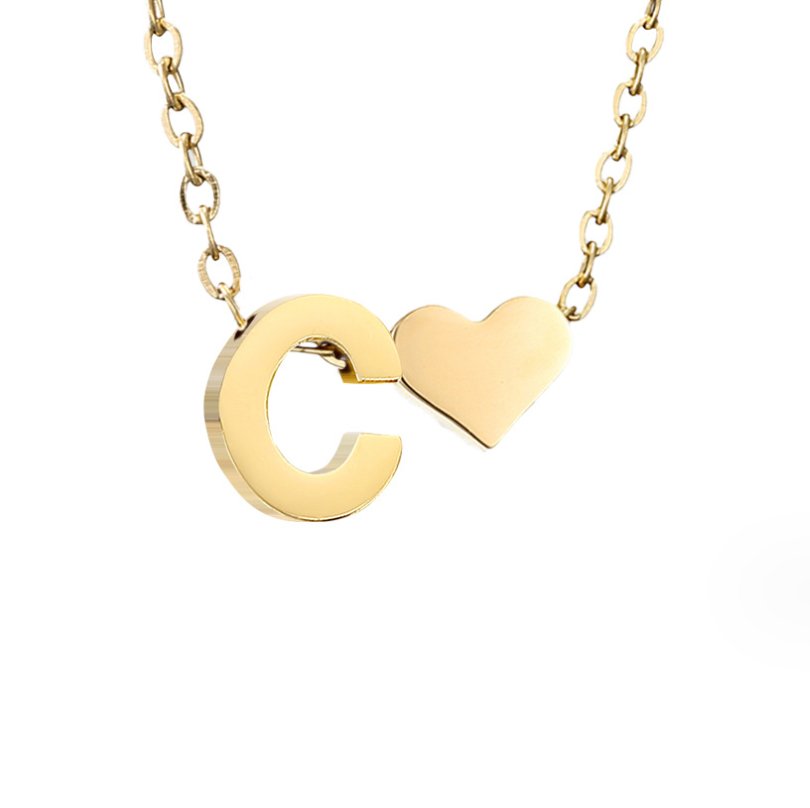 Collar Inicial Intemporal con Colgante de Corazón