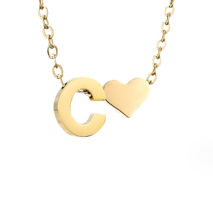 Collar Inicial Intemporal con Colgante de Corazón