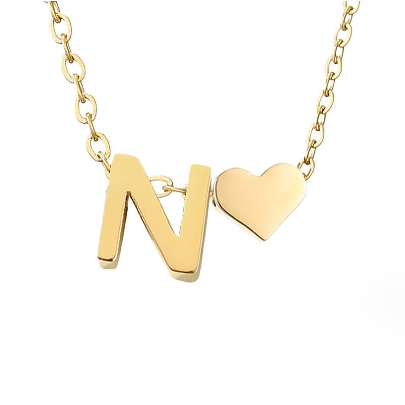 Collar Inicial Intemporal con Colgante de Corazón