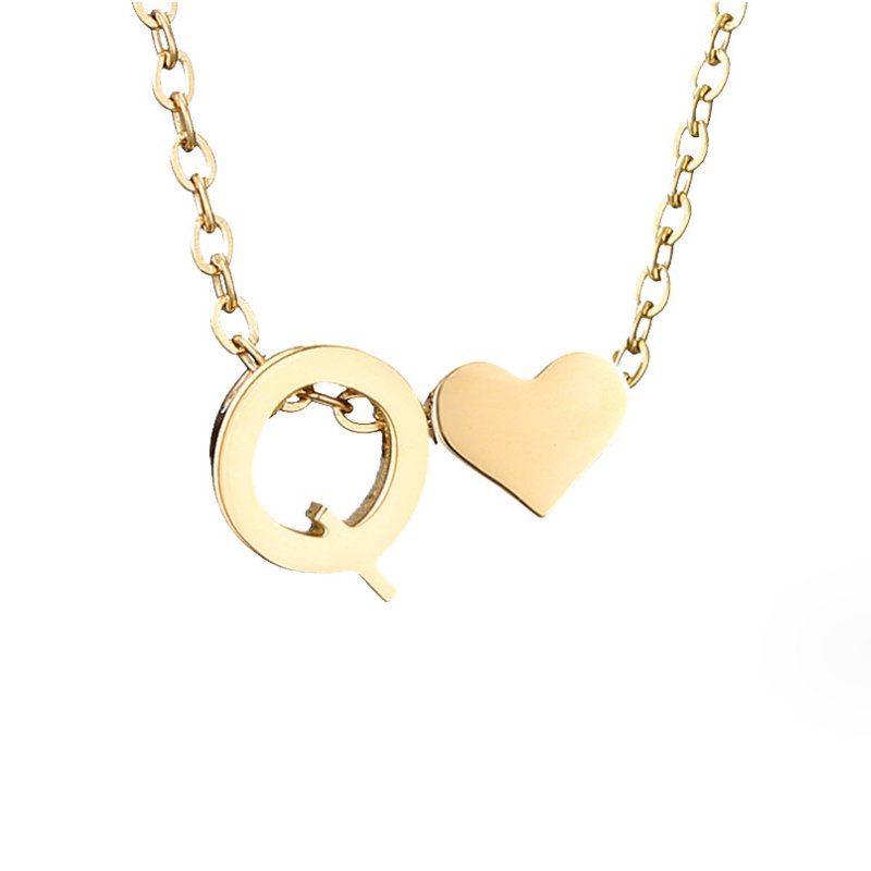 Collar Inicial Intemporal con Colgante de Corazón