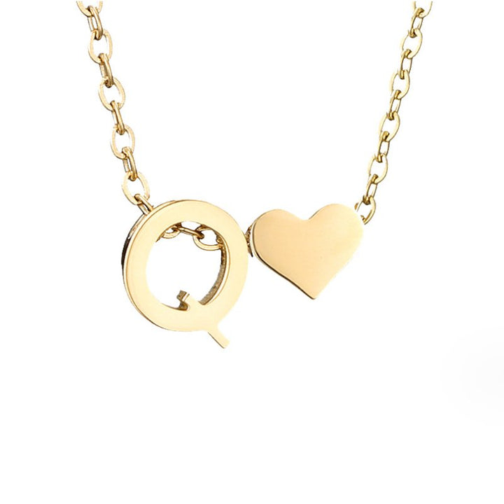 Collar Inicial Intemporal con Colgante de Corazón