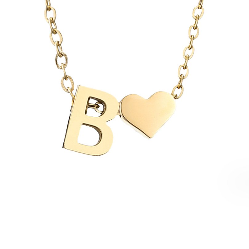 Collar Inicial Intemporal con Colgante de Corazón