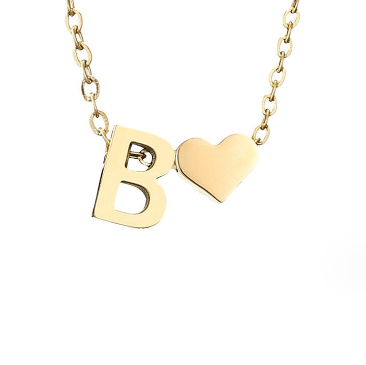 Collar Inicial Intemporal con Colgante de Corazón